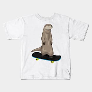 Otter Skater Skateboard Kids T-Shirt